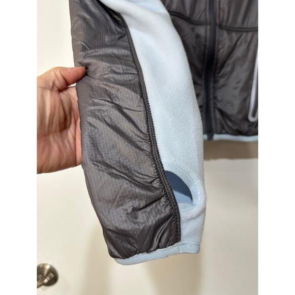 Free People Go The Distance Fleece Jacket Powder Blue Grey Size Small NWT Active - Picture 7 of 16